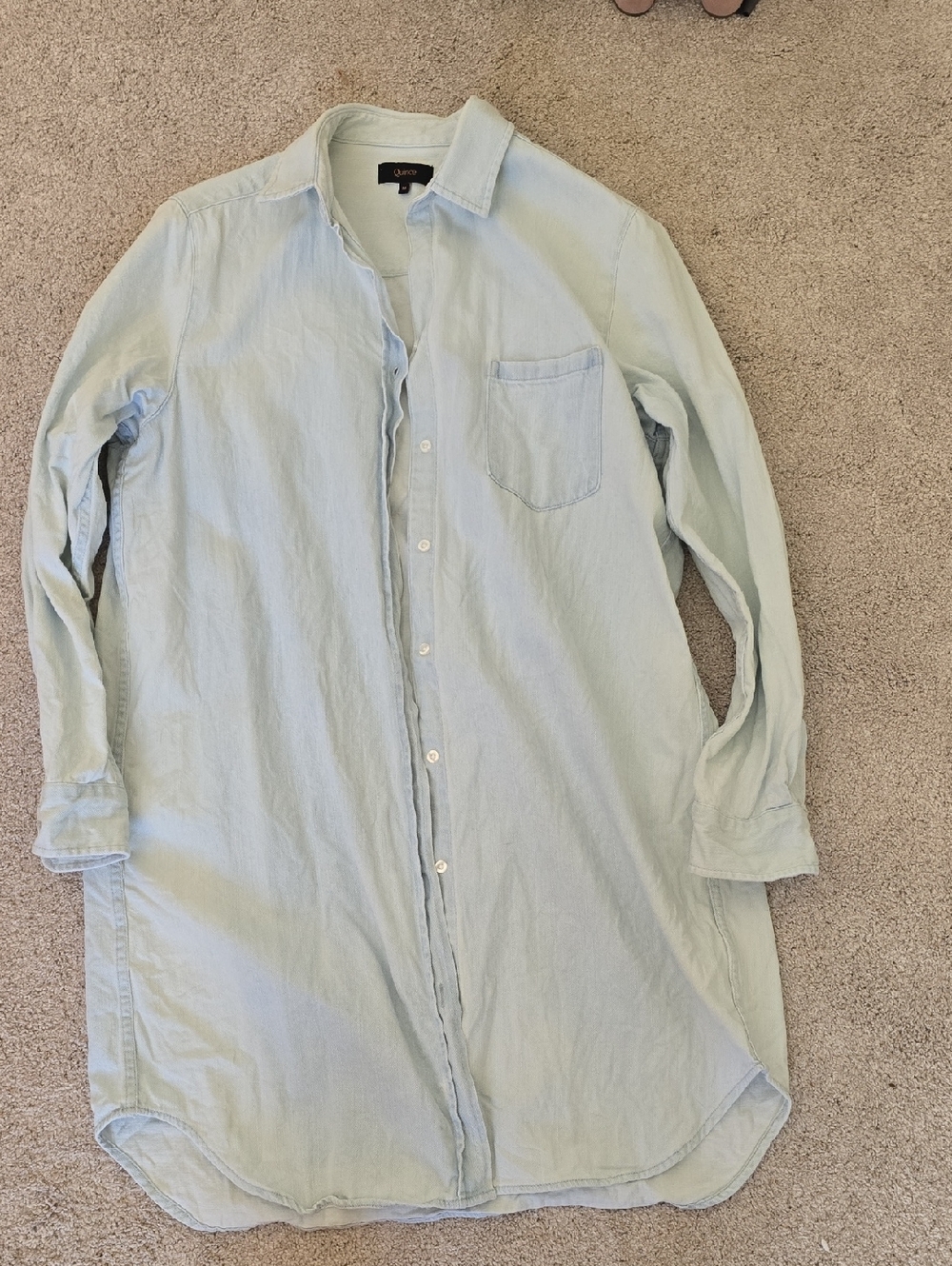 Light Blue Longline Women's Shirtdress- Quince